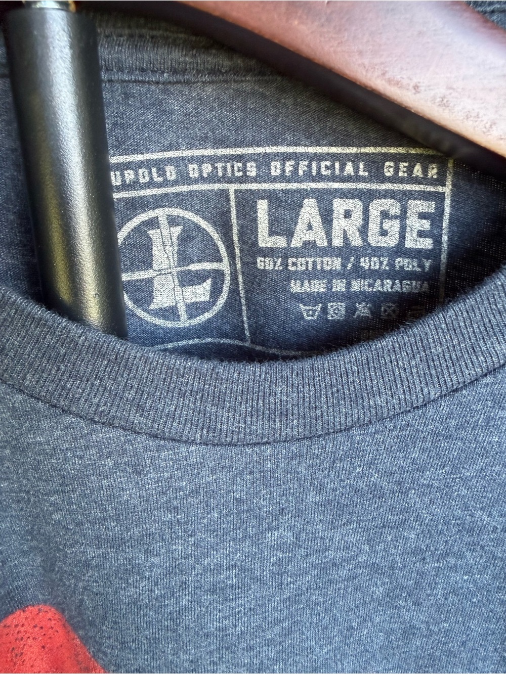 Leupold Optics Men’s Heather Gray Short-Sleeve Logo T‑Shirt, Gray/Red Large - Picture 2 of 5